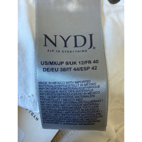NYDJ Jeans Size 8 Women’s White Stretch Pants Mid Rise Ami Skinny NWT - Picture 7 of 10